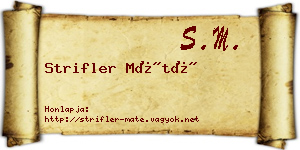 Strifler Máté névjegykártya